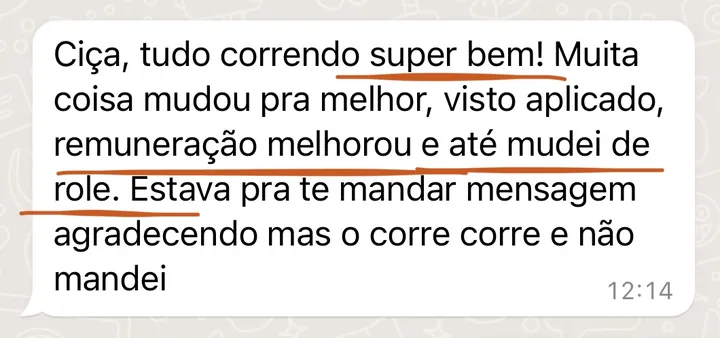 Print do depoimento de Luiza
