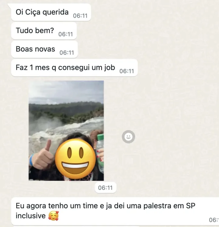 Print do depoimento de Lucia