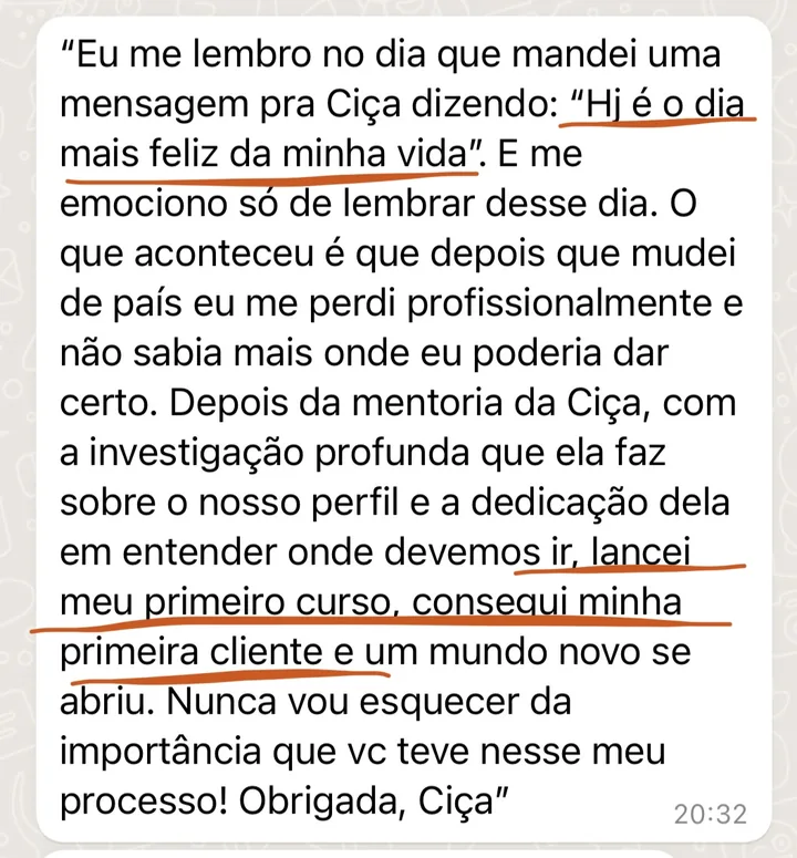 Print do depoimento de Michelle