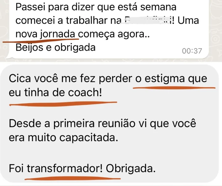 Print do depoimento de Grasiele
