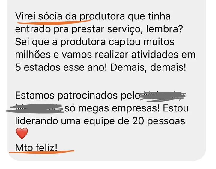 Print do depoimento de Luisa