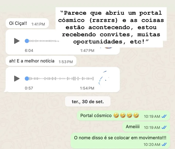 Print do depoimento de Naira