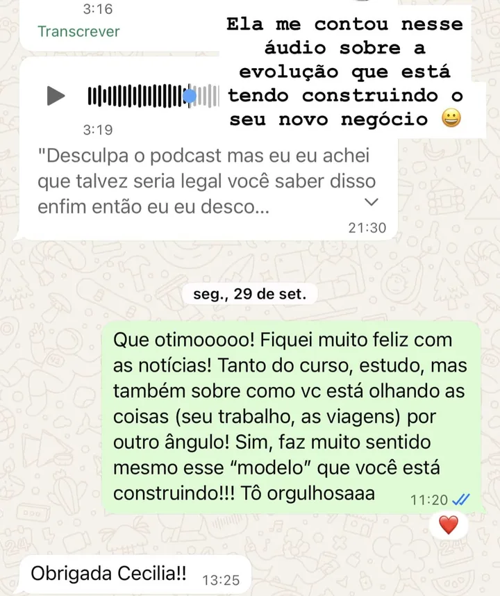 Print do depoimento de Nubia