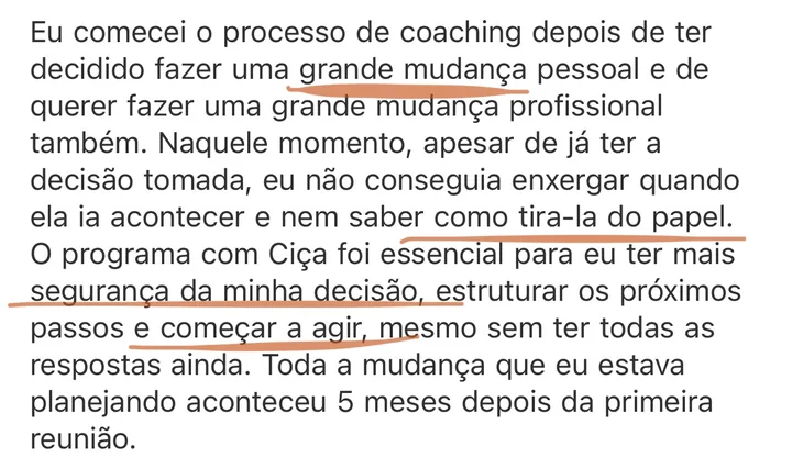 Print do depoimento de Fernanda