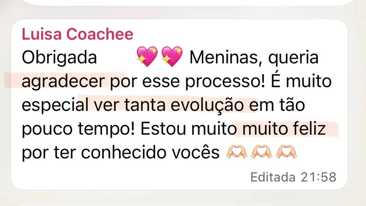 Print do depoimento de Luisa